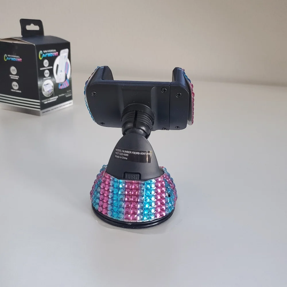 💎 Universal Car Phone Mount | Rhinestone Bling | Suction Cup Base